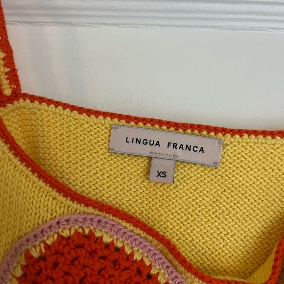 Lingua Franca Crochet Flower Knit Tank Top XS - Picture 2 of 2